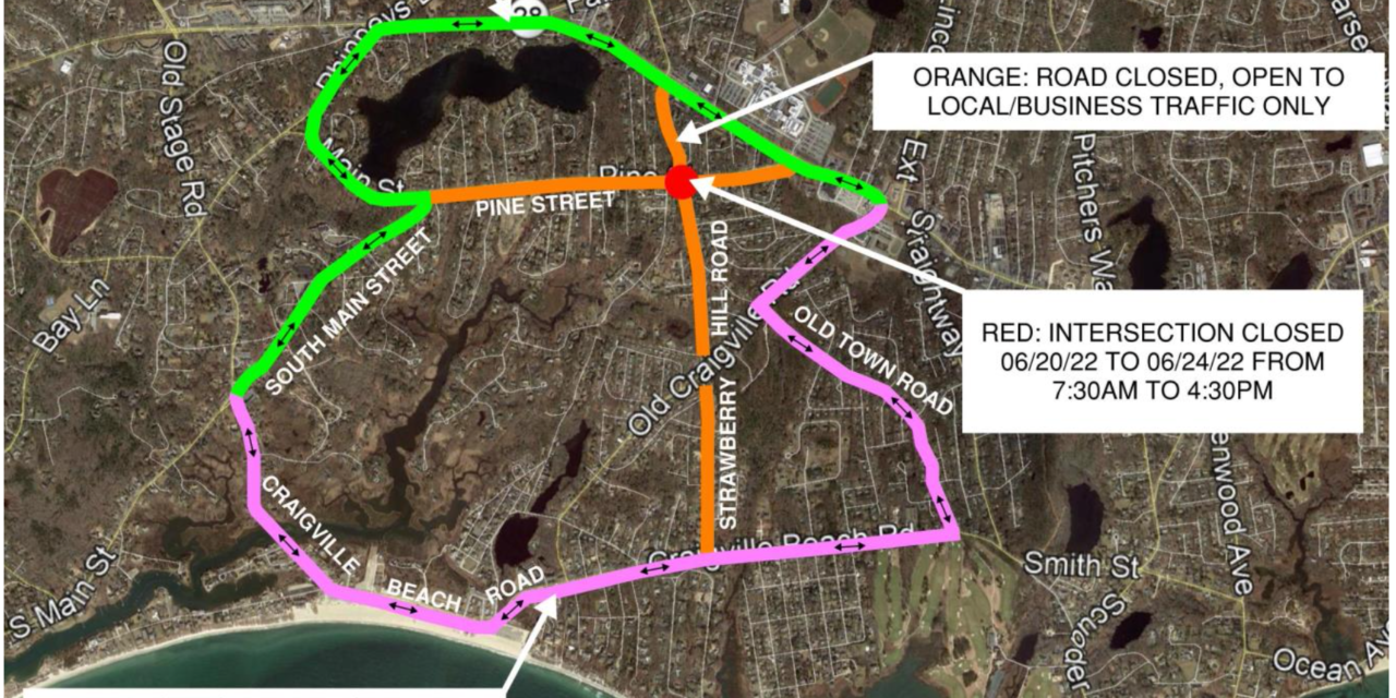 Strawberry Hill Road Sewer Expansion Project Pine Street and Strawberry Hill Road Closures