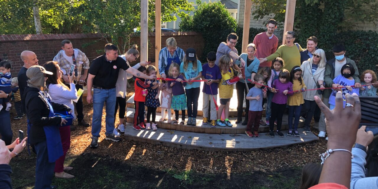Cape Cod Toy Library Celebrates Ribbon Cutting of the Outdoor Play Oasis a the Hyannis Public Library