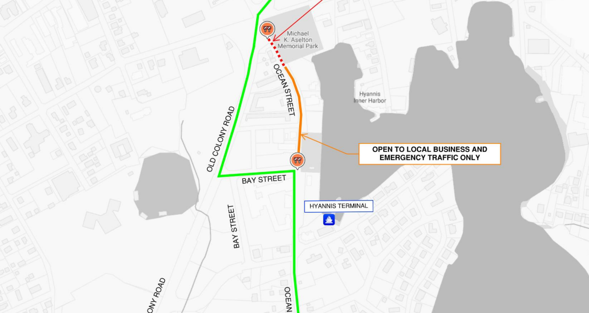 Planned Overnight Detour on Ocean Street