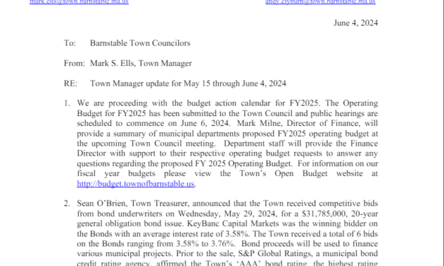 Town Manager Update – May 15 through June 4, 2024