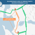 Traffic Advisory: Eel River Road Closed to Through Traffic