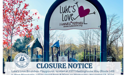 Luke’s Love Boundless Playground Closed Wednesday, November 13 through Friday, November 15