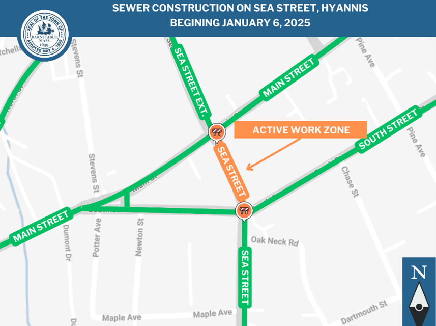 Sewer Construction on Sea Street, Hyannis