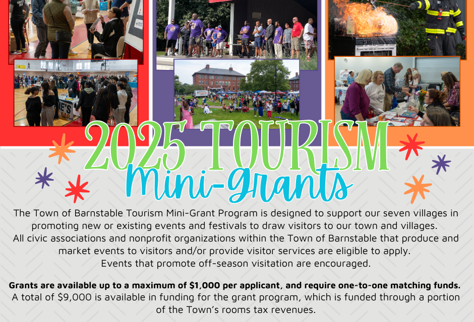 2025 Tourism Mini-Grants Available from the Town of Barnstable